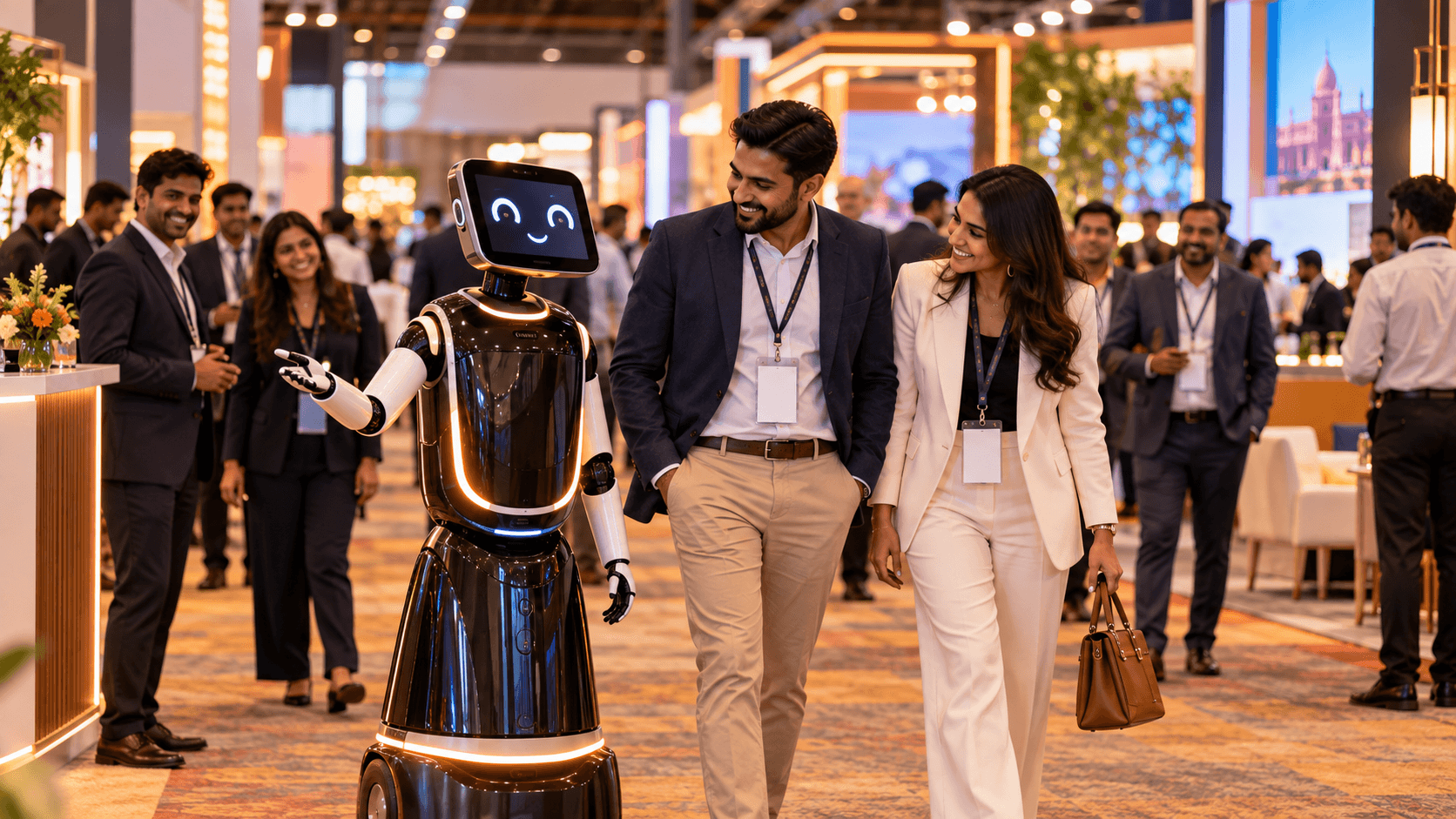 A3 Robot Assistant guiding guests through an event hall