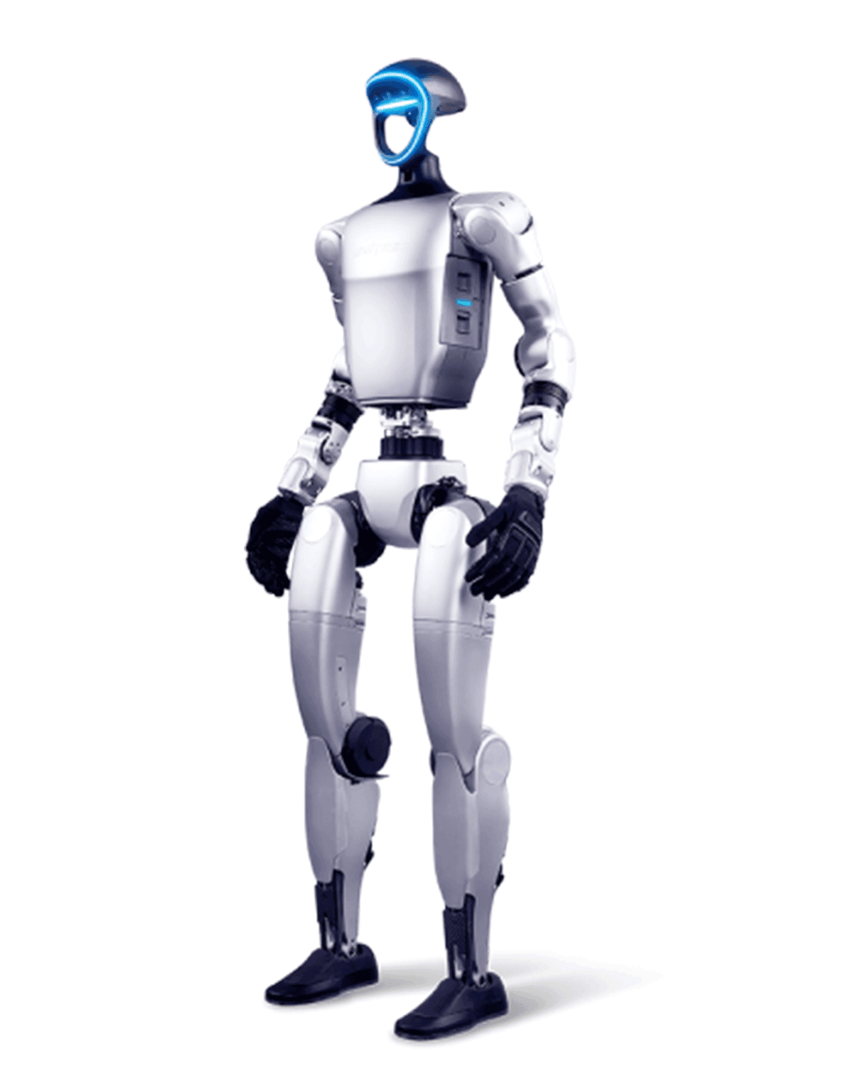 White humanoid robot standing